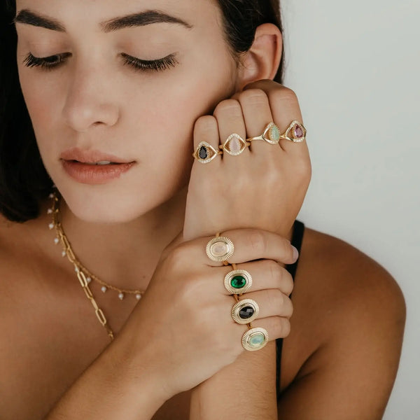 Anillo Lágrima Serena – Calcedonia