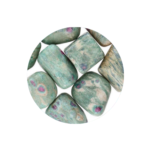 Rodado de Zoisita con Rubí