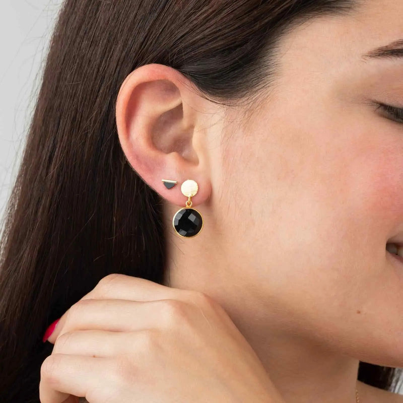 Pendientes Velo de Sombra – Ónix Negro