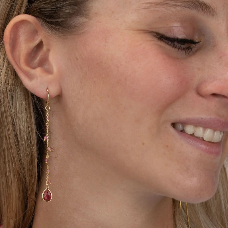 Pendientes Lagrimas del Alma – Turmalina Rosa