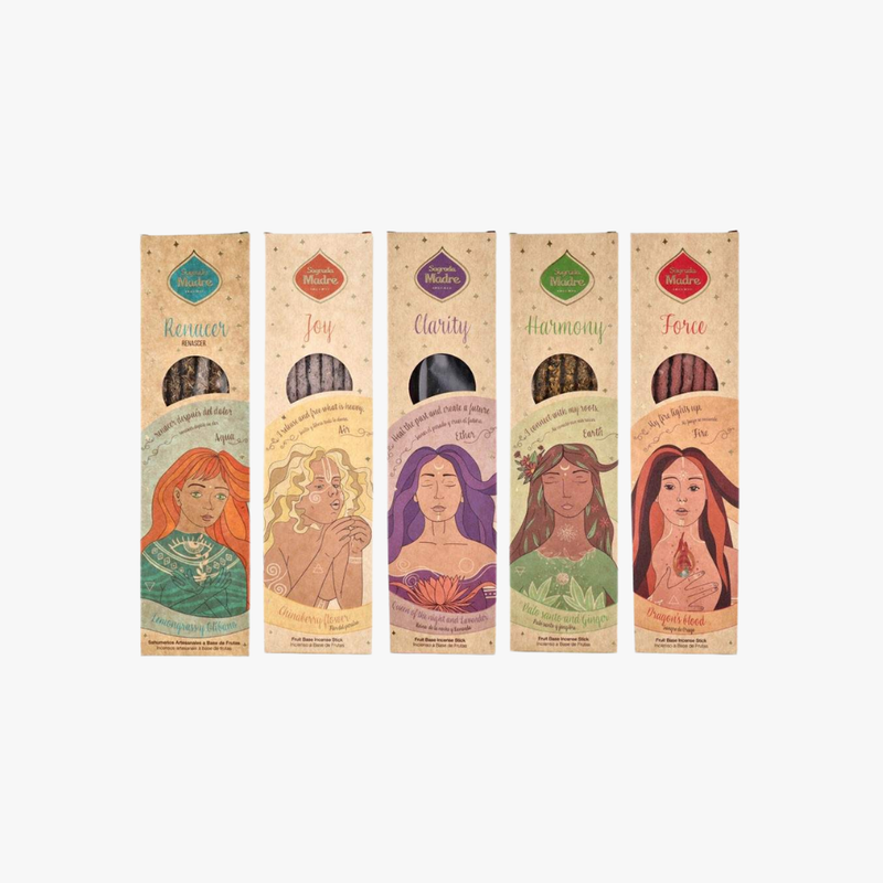 Inciensos 5 Elementos Sagrada Madre - Elige Agua, Tierra, Fuego, Aire o Éter