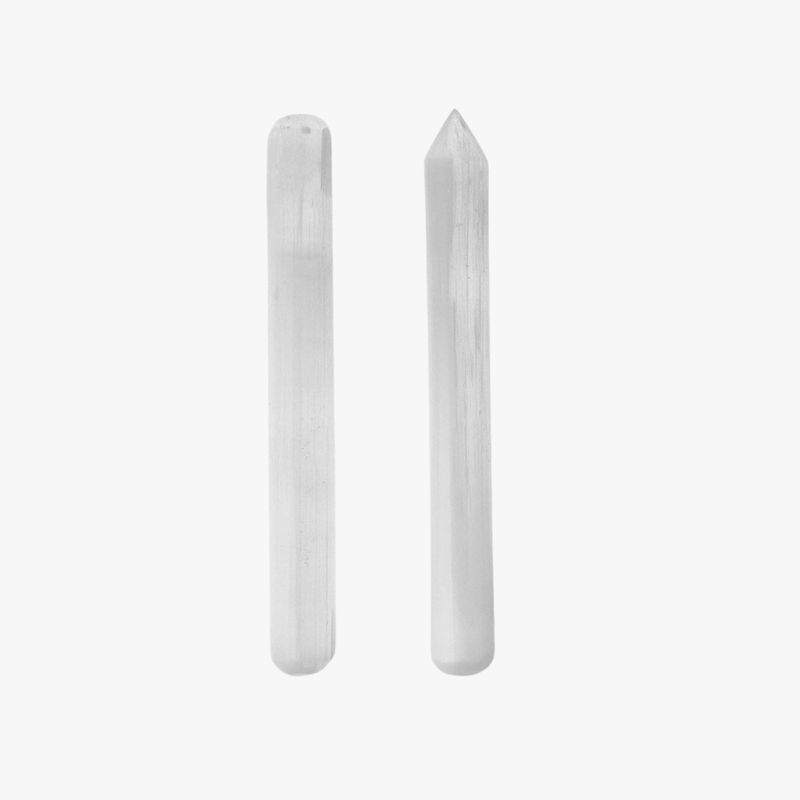 Masajeador de Selenita Artesanal - Elige Doble Extra o Punta Extra